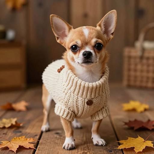 Chihuahua in Cozy Autumn Sweater