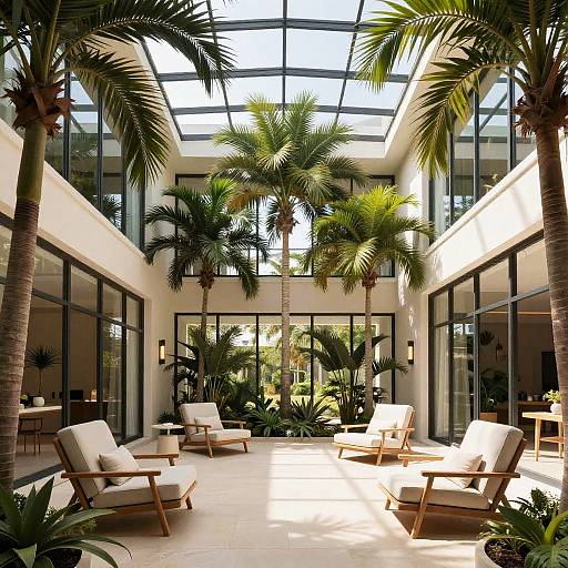 Elegant Botanical Veranda with Palms