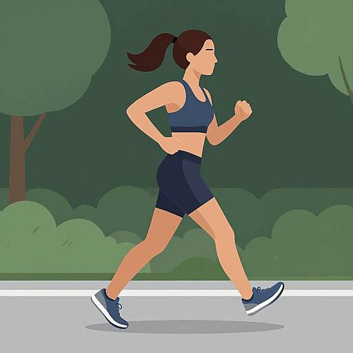 Vector Illustration of Woman Jogging