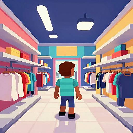 Colorful Modern Mall Vector Illustration