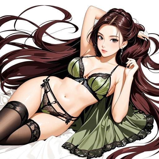 Graceful Cowgirl in Lingerie Pose Graceful Cowgirl in Lingerie Pose