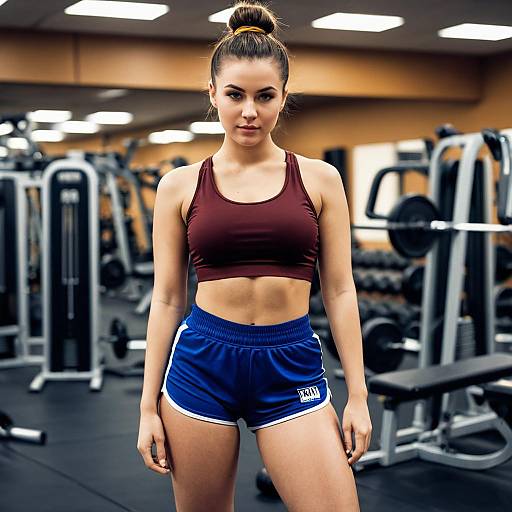 Young Woman in Gym Workout Attire