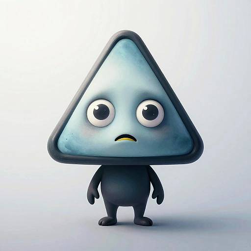 Creepy Cartoon Triangular Character