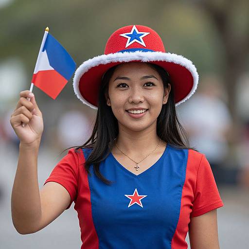 Patriotic USA National Female Portrait