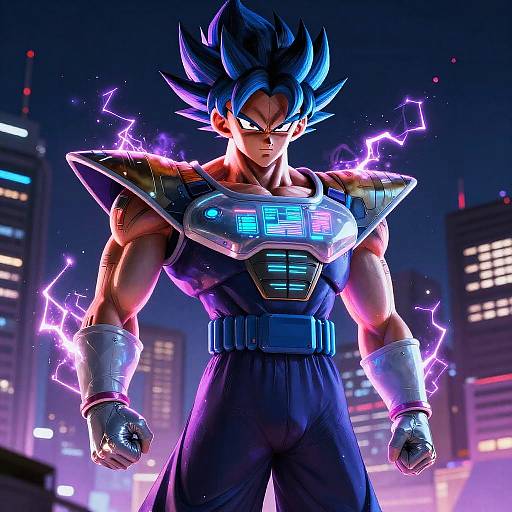 Cyberpunk Vegito Neon Armor