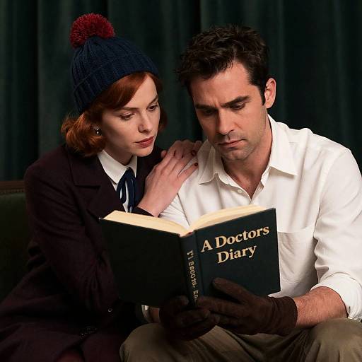 Couple Reading A Doctor's Diary Book