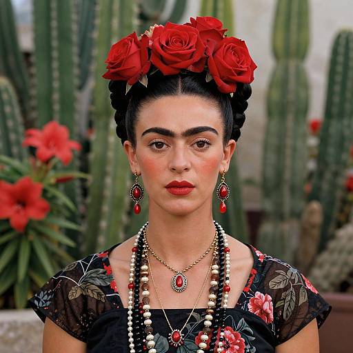 Frida Kahlo-Inspired Floral Portrait
