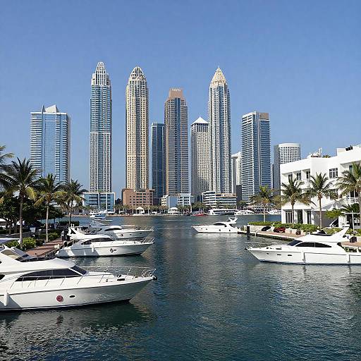 Luxurious Waterfront with Modern Skyscrapers
