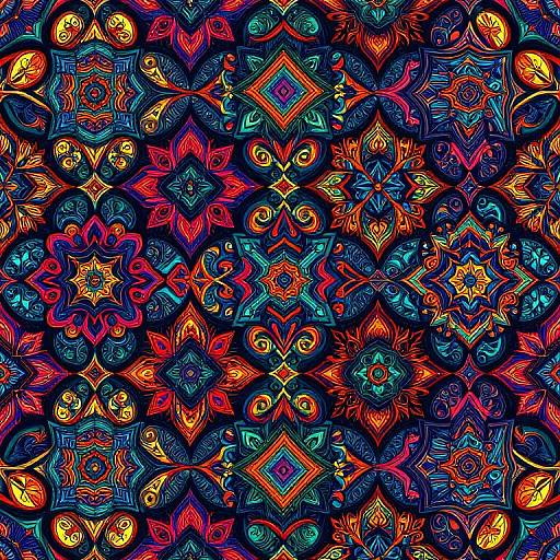Intricate Vibrant Geometric Pattern Generator