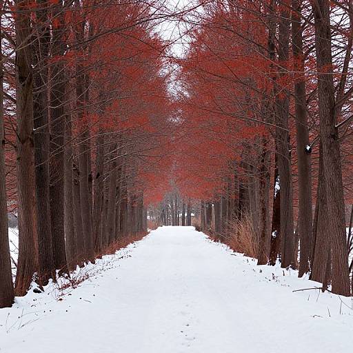 Winter Path Through Crimson Grant Grove
