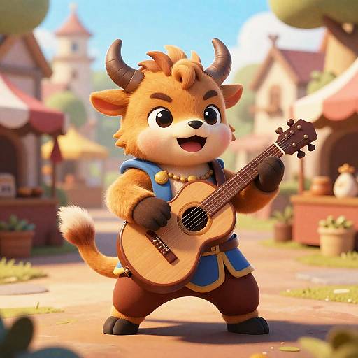 Joyful Centaur Bard in Fantasy Market