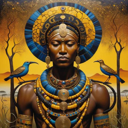 Mystical Shaman in Vibrant Savanna