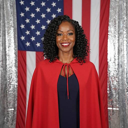Confident Woman in Red Cape Portrait