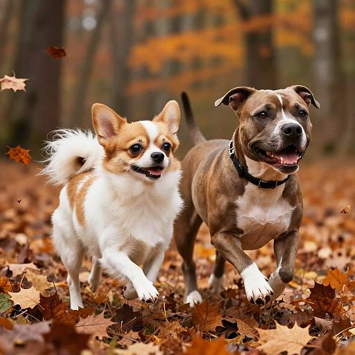 Energetic Chiwawa and Pitbull Run