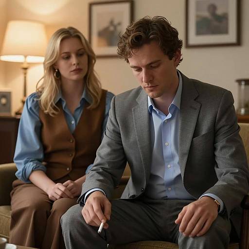 Couple in a Cozy Dim Room