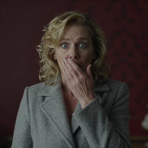 Anxious Woman in a Dark Setting