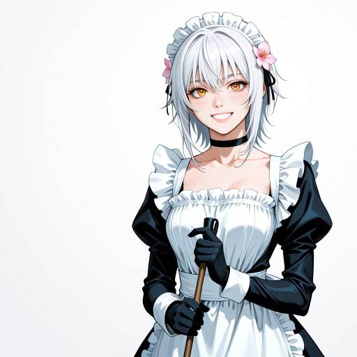 Genderswapped Maid with Bright Red Eyes