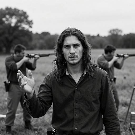 Dramatic Rural Scene in Black and White