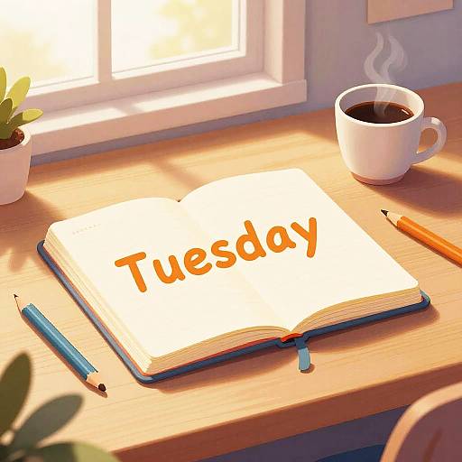 Colorful Cozy Tuesday Workspace