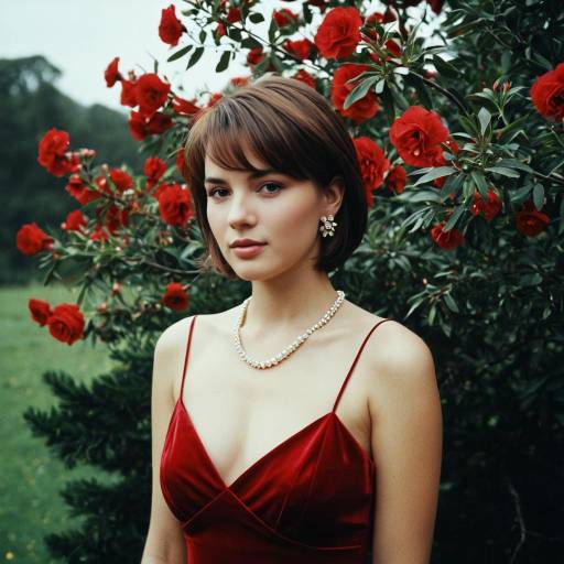 Elegant Girl in a Red Dress