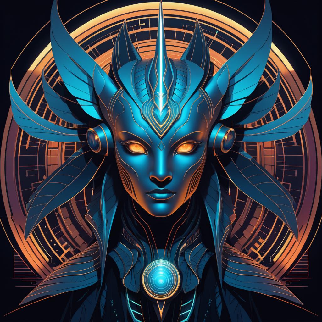 Intricate Retro Portrait of Humanoid Sphinx