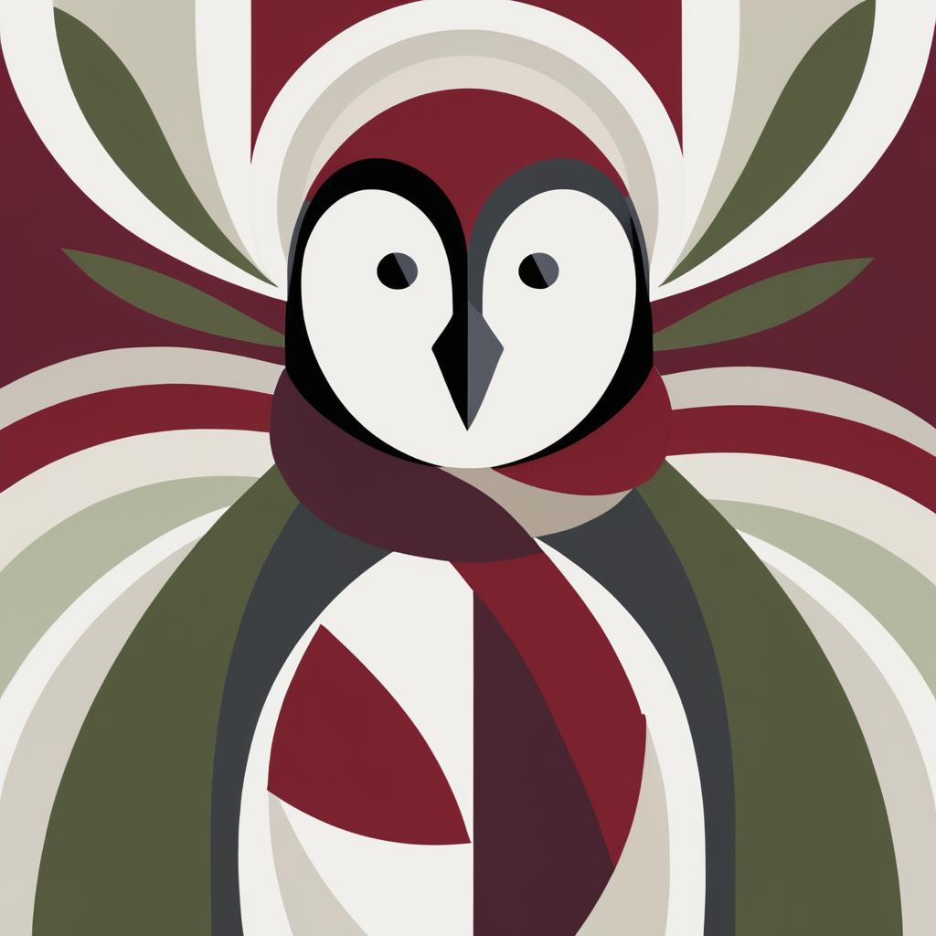 Modern Abstract Penguin in Matisse Style