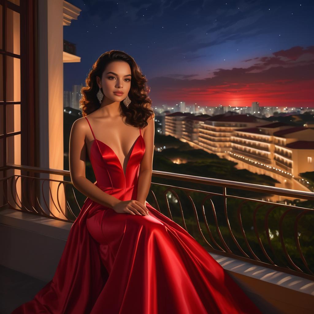 Twilight Elegance: Brazilian Beauty in Satin