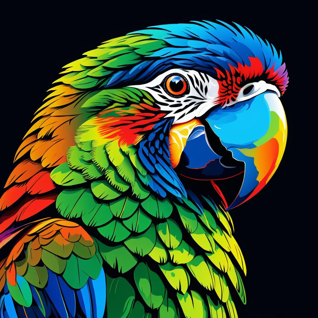 Vibrant Vector Art of a Parrot