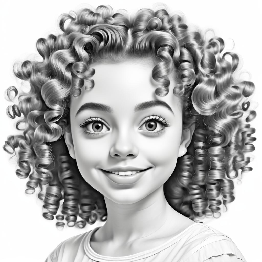 Humorous Caricature of a Teen Girl