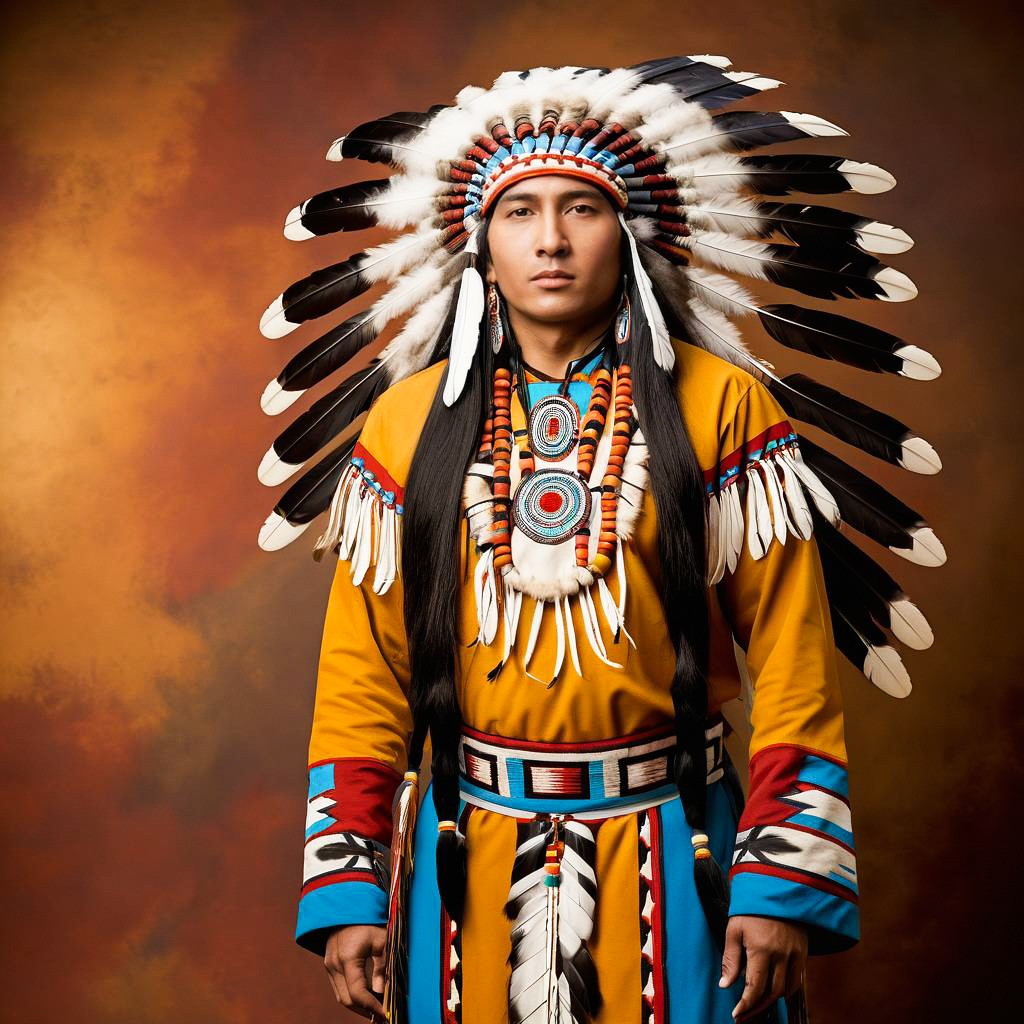 Confident Pow Wow Competitor in Regalia