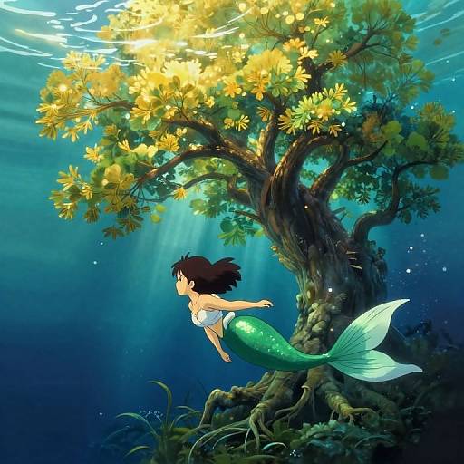 Surreal Underwater Ghibli Dreamscape