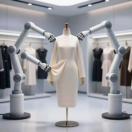 High-Tech Robotic Dressing Room Scene