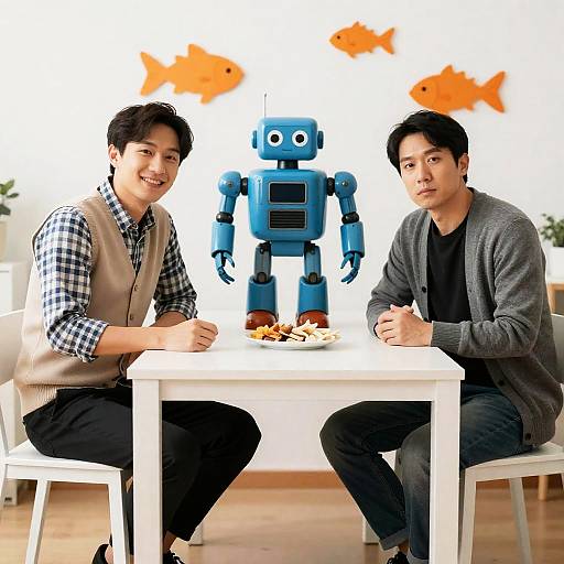 Two Men in a Colorful Room