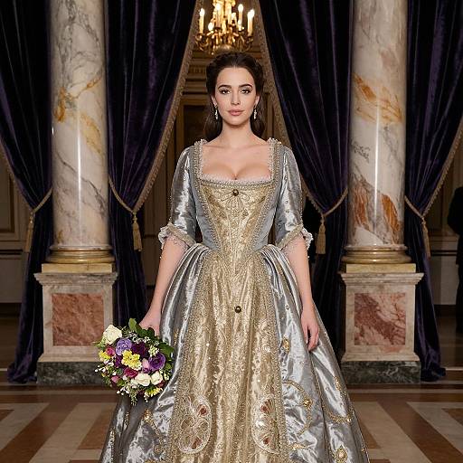 Elegant Woman in Royal Gala Dress