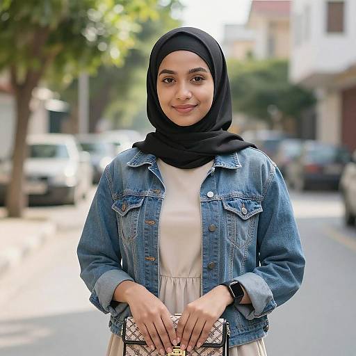 Portrait of Woman in Black Hijab
