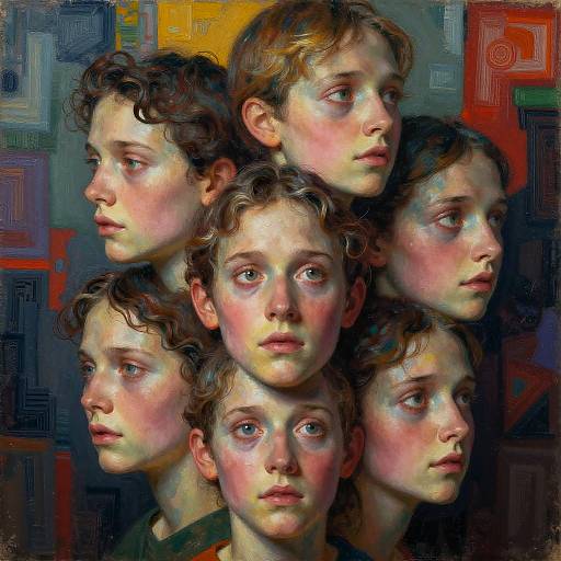 Surrealist Faces Blending Emotions