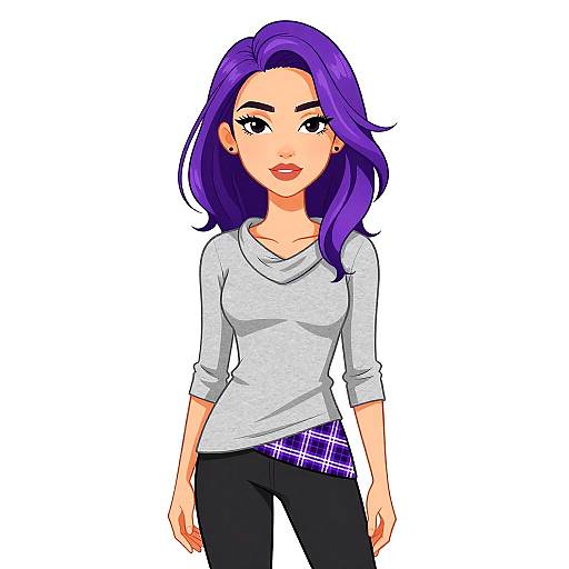 Stylish Woman in Layered Casual Outfit