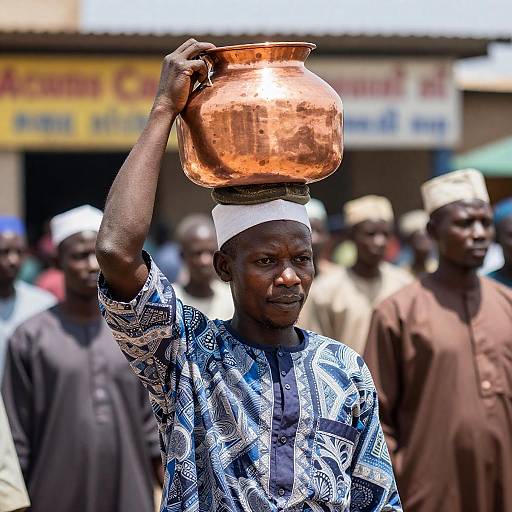 Market Portrait: Man Carrying Copper Pot