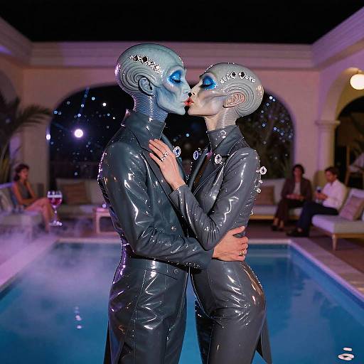 Extraterrestrial 1970s Nighttime Pool Party