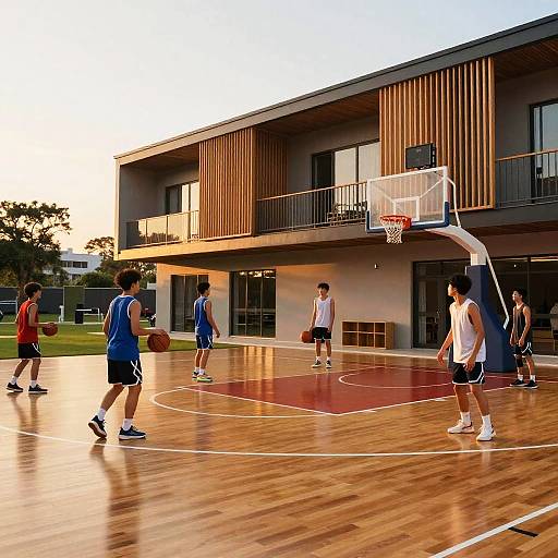 Sunset Glow Modern School Gym
