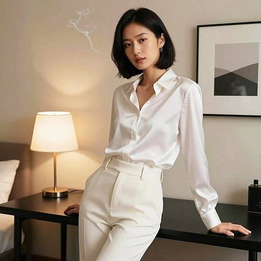 Confident Woman in Minimalist Fashion