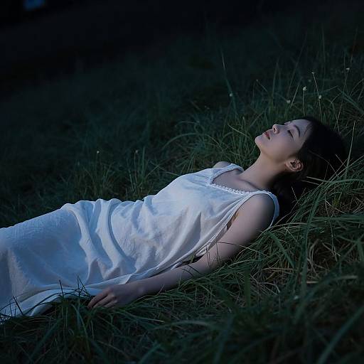 Ethereal Woman in Summer Night