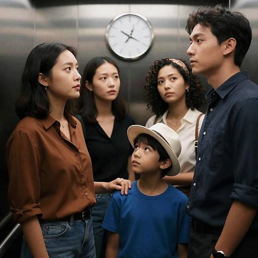 Elevator Encounter: Five People Captured