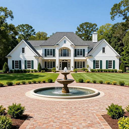 Elegant Fountain at Luxury Equestrian Estate