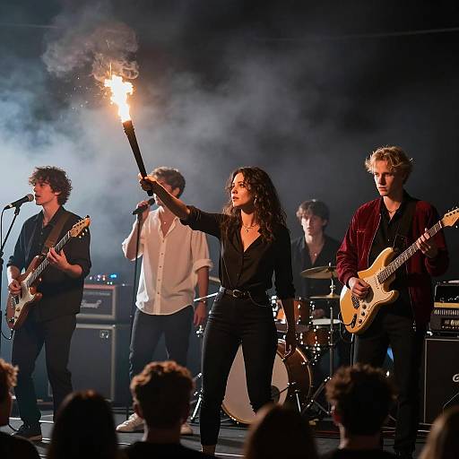 Dynamic Live Band Performance on Stage