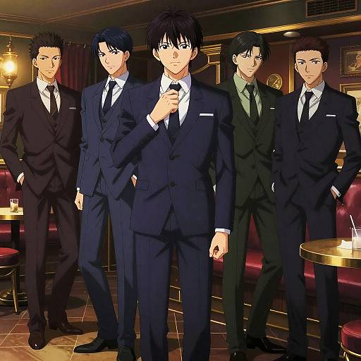 Anime Noir Suits in Vintage Jazz Club