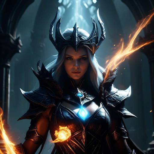 Fantasy Sorceress with Flaming Magic