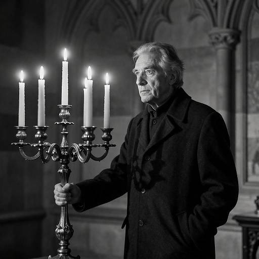 Gothic Elderly Man with Candelabrum