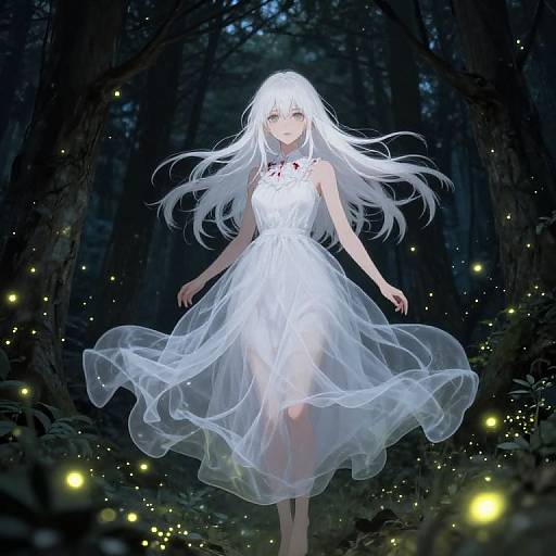 Ethereal White-Haired Vampire Girl
