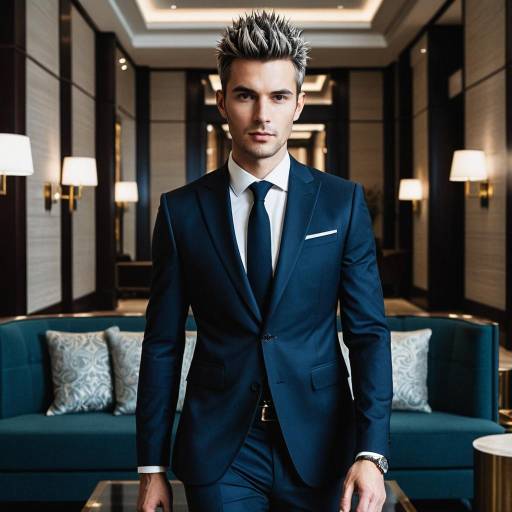 Chic Businessman in Luxury Hotel Lobby